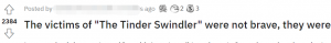 Fig. 3. Blaming blog with more than 2000 “Likes” (The Victims of “the Tinder Swindler” Were Not Brave, n.d.).