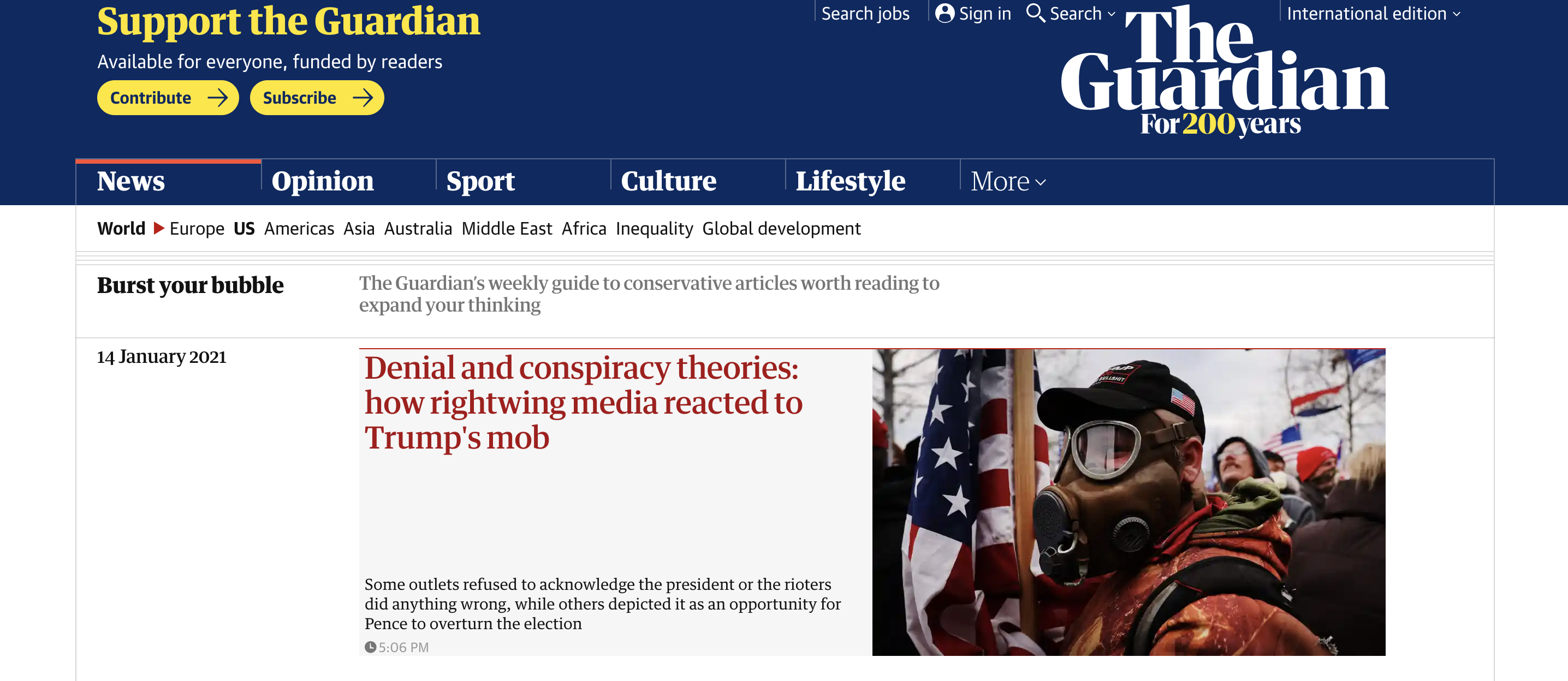Figure 4. The Guardian's new Burst Your Bubble section